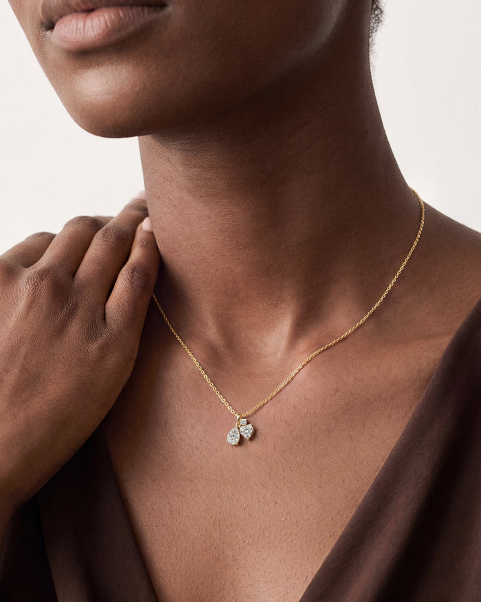 Heart Cluster Moissanite Pendant Necklace image 2
