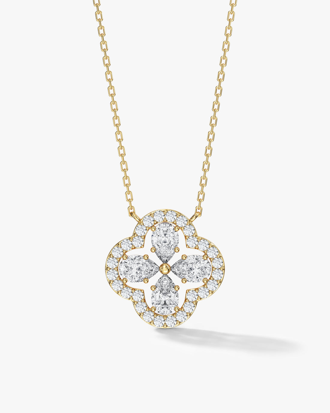 Clover Halo Moissanite Pendant Necklace image 1