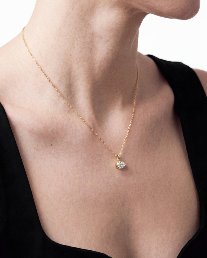 Pear Bezel Moissanite Pendant Necklace image 2