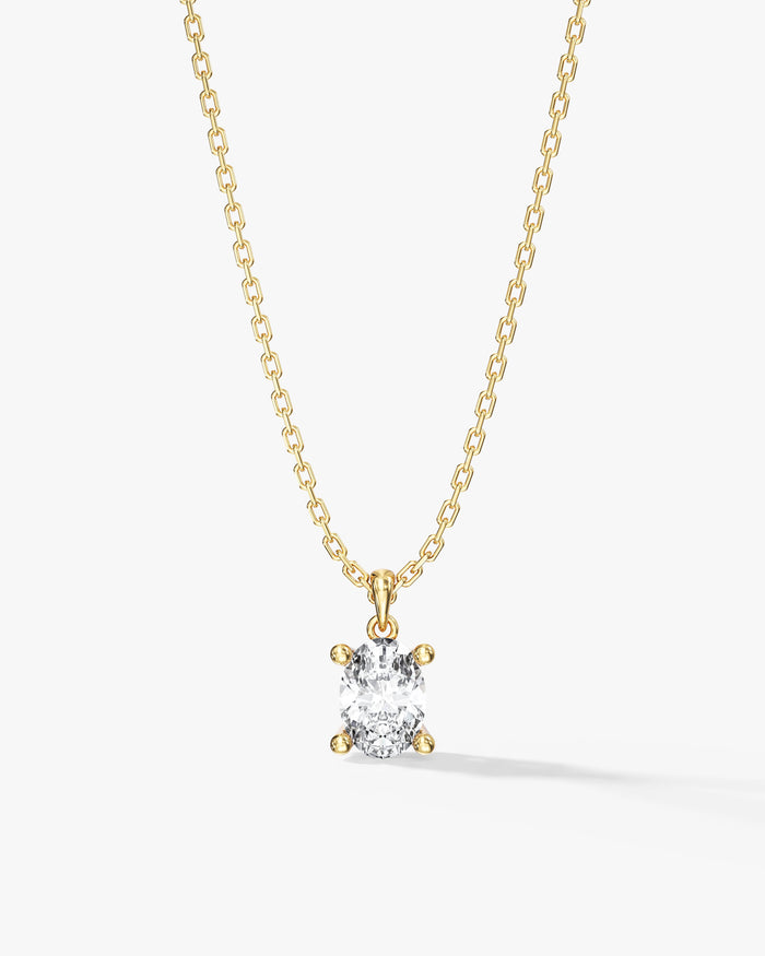 Oval Cut Solitaire Moissanite Pendant Necklace Style 2 image 1