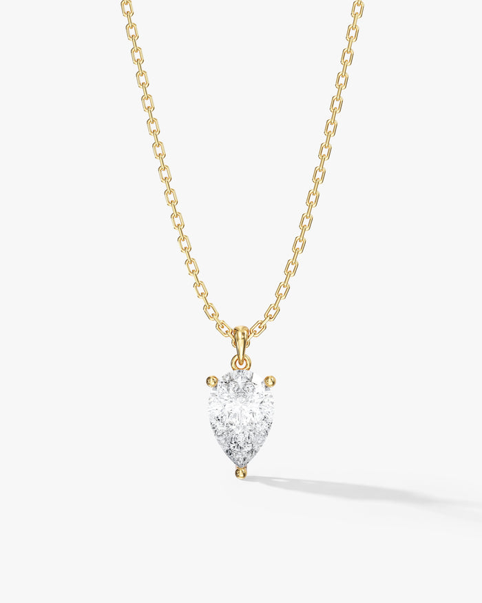 Pear Cut Solitaire Moissanite Pendant Necklace Style 2 image 1