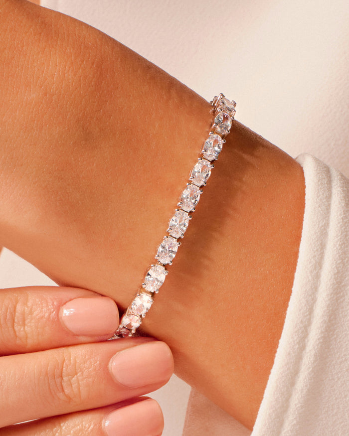 4mm Oval Moissanite Tennis Bracelet image 2
