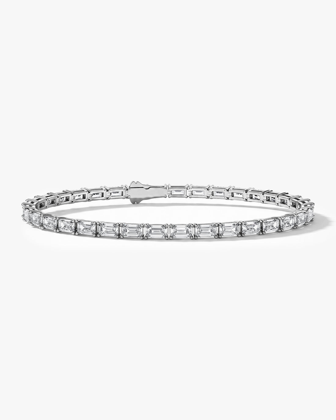 4mm Emerald Cut Moissanite Tennis Bracelet image 1