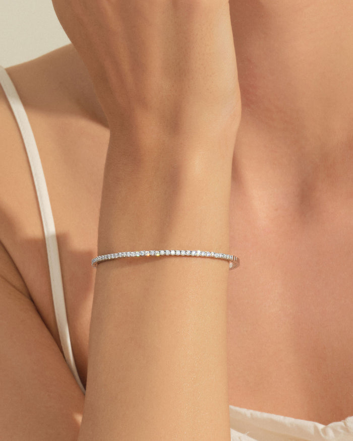 2.4mm Round Prong Moissanite Tennis Bracelet image 2