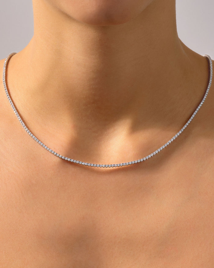 2mm Round Moissanite Tennis Necklace Style 2 image 2