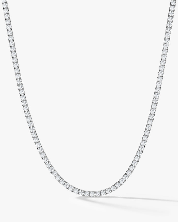 2.4mm Round Moissanite Tennis Necklace image 1