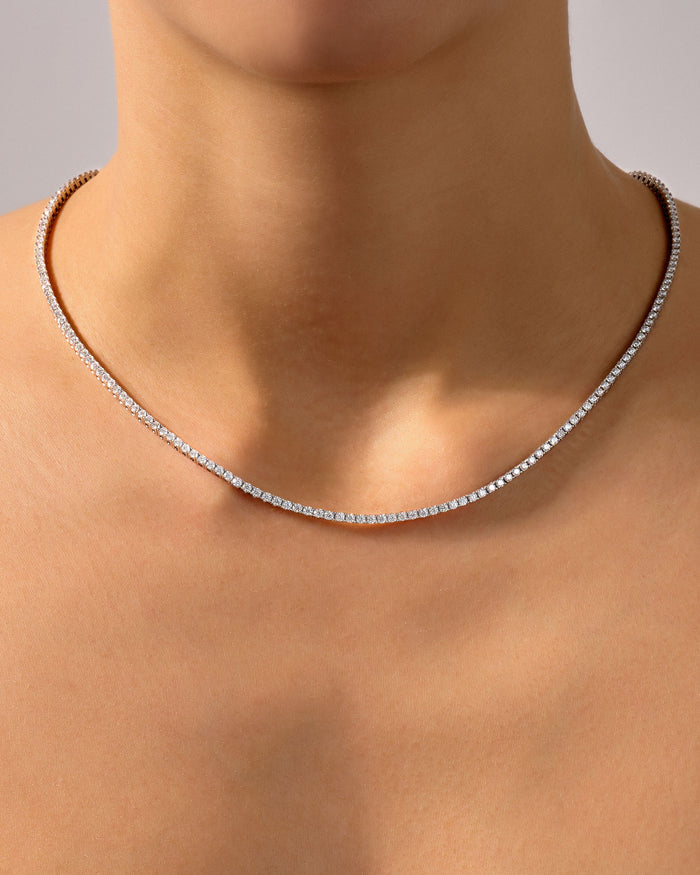 2.4mm Round Moissanite Tennis Necklace image 2