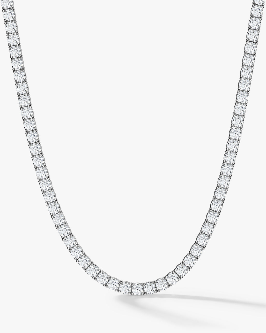 3.5mm Round Prong Moissanite Tennis Necklace image 1
