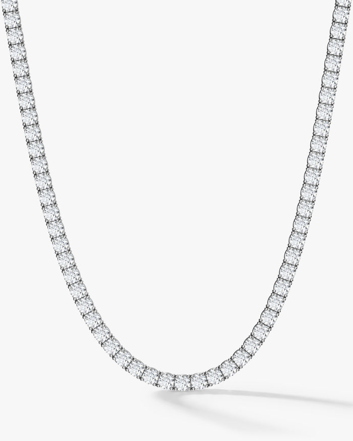 3.5mm Round Prong Moissanite Tennis Necklace image 1