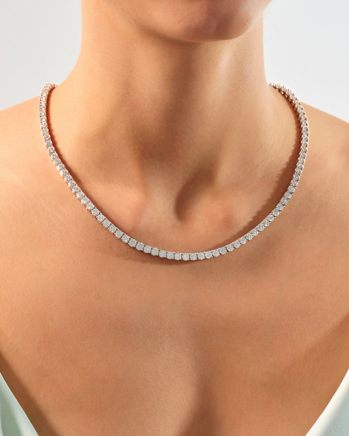 4.5mm Round Moissanite Tennis Necklace Style 2 image 2