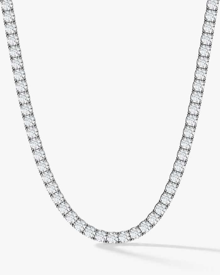 4mm Round Prong Moissanite Tennis Necklace image 1