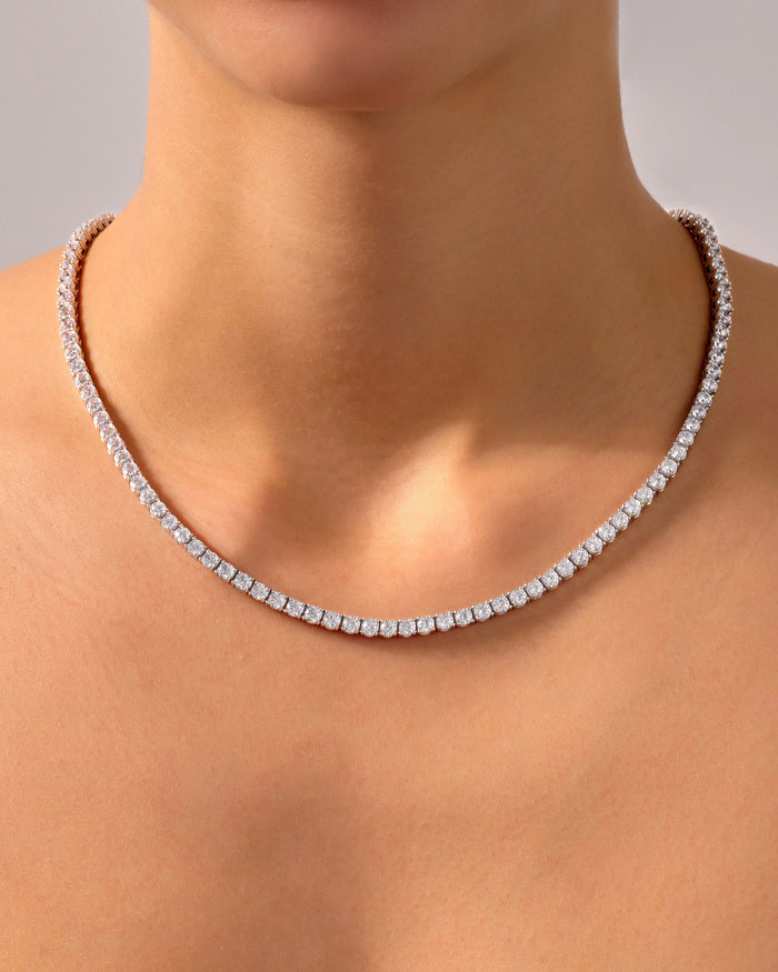 4mm Round Moissanite Tennis Necklace Style 2 image 2