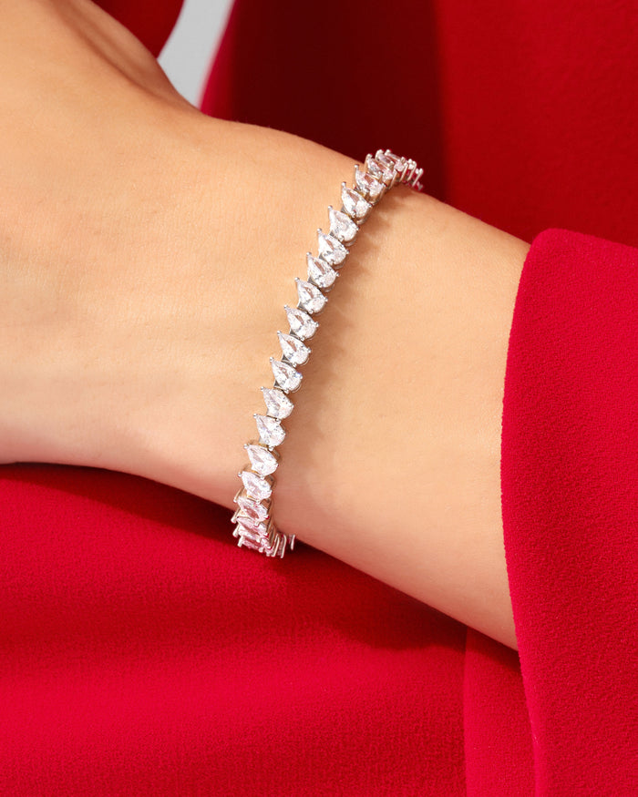 5mm Pear Prong Moissanite Tennis Bracelet image 2