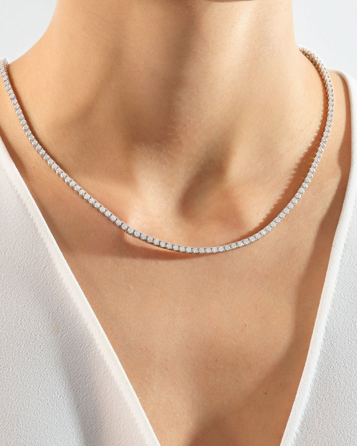 2.8mm Round Moissanite Tennis Necklace Style 2 image 2