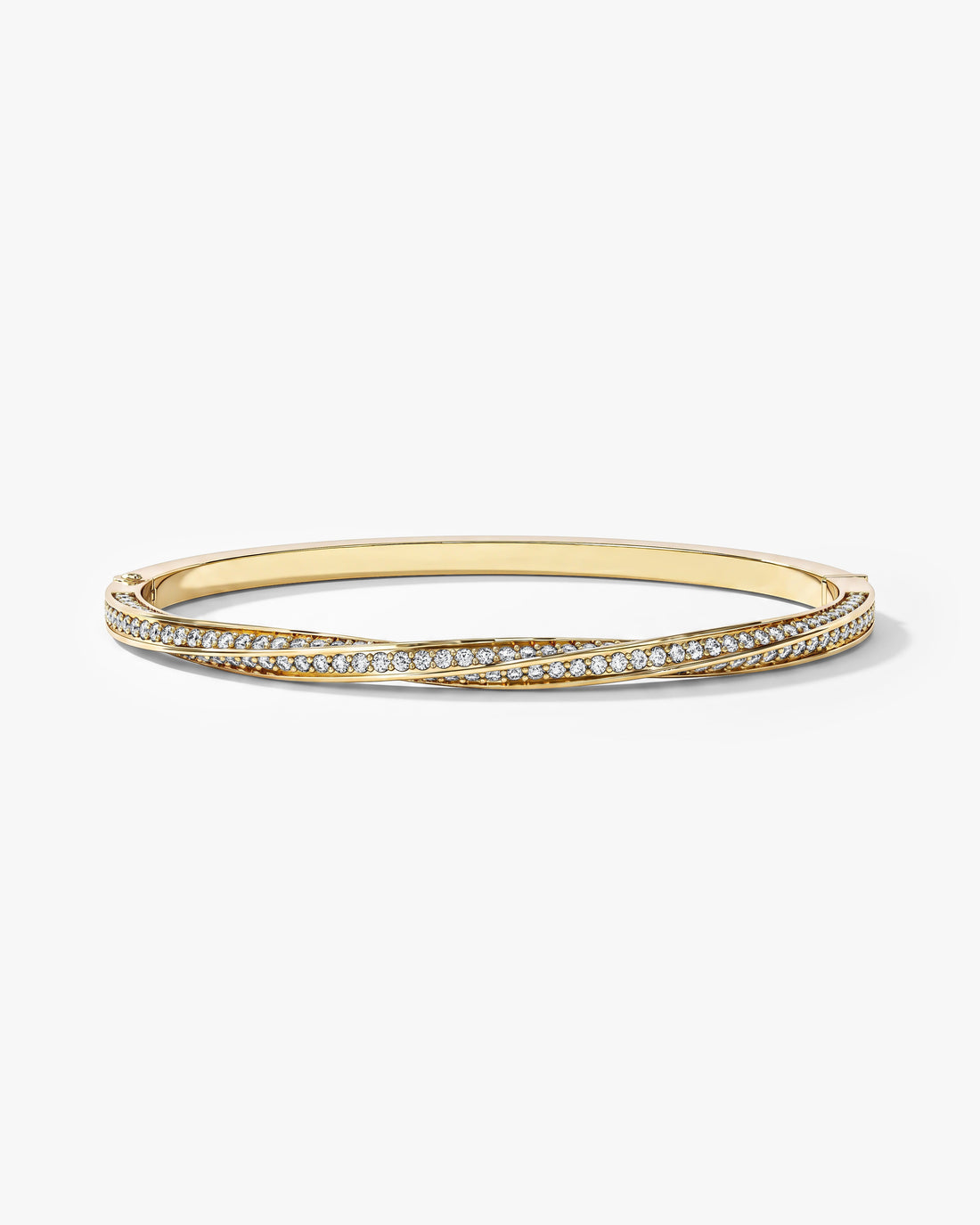 Twisted Gemstone Hinged Bangle Moissanite Bracelet image 1