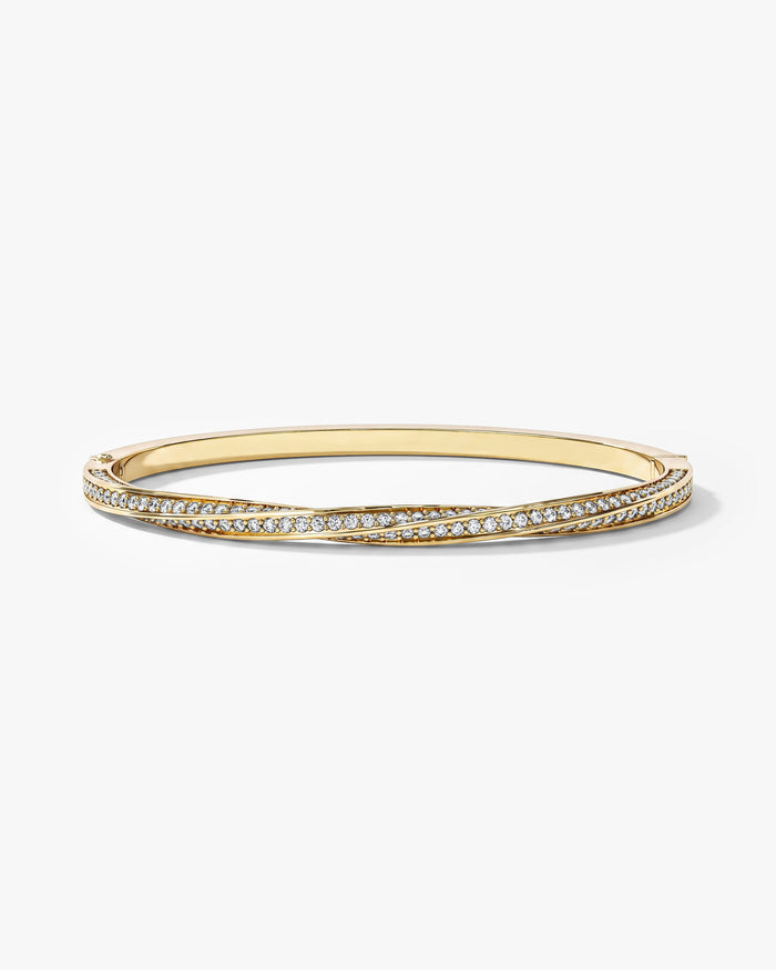 Twisted Gemstone Hinged Bangle Moissanite Bracelet image 1