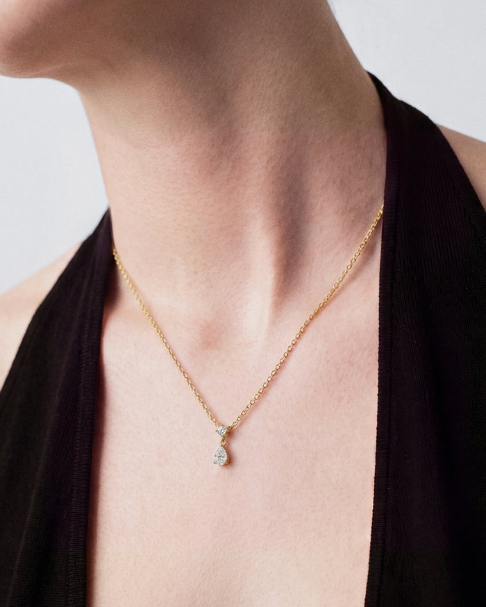 Pear Drop Moissanite Pendant Necklace image 2