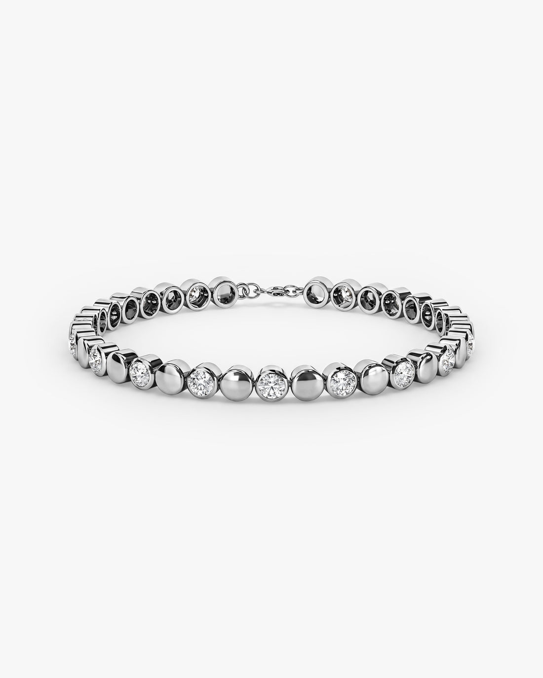 3mm Round Bezel Set Moissanite Tennis Bracelet image 1