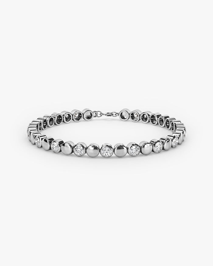 3mm Round Bezel Set Moissanite Tennis Bracelet image 1