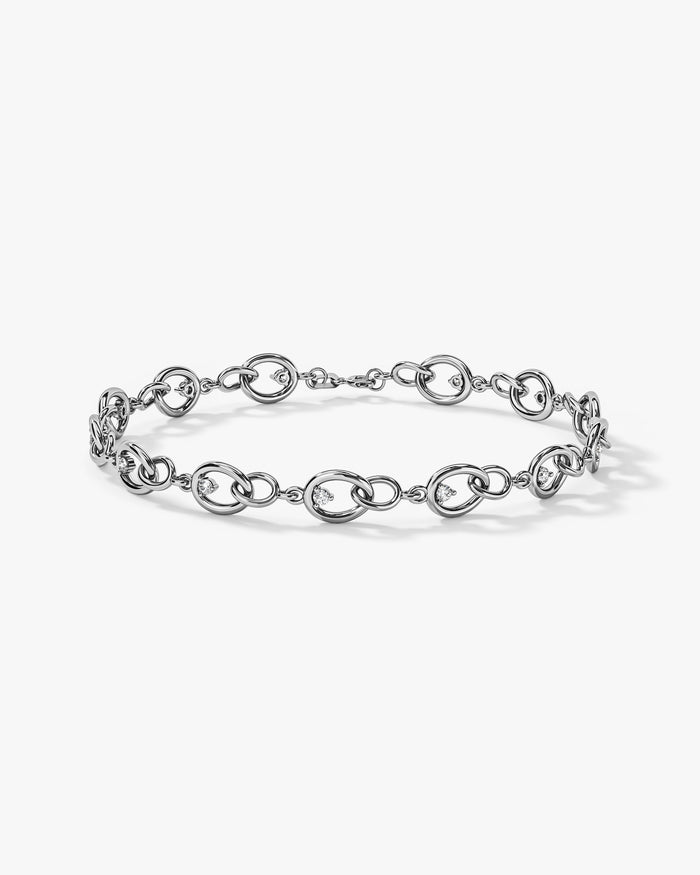Interlocking Oval Link Moissanite Bracelet image 1
