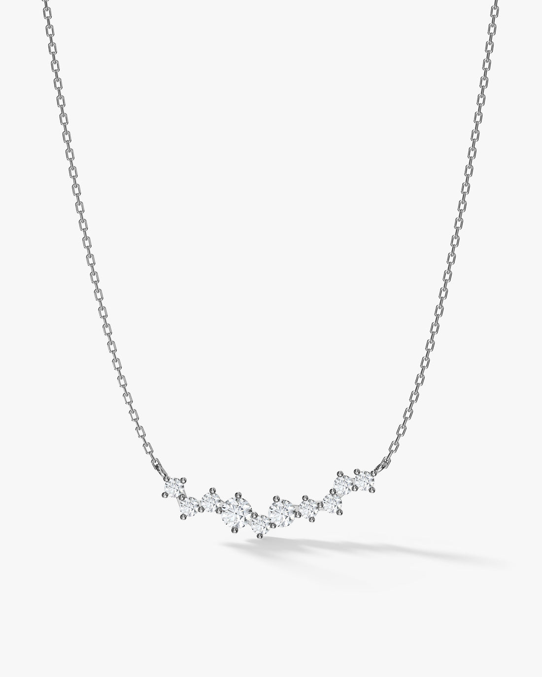 Scattered Bar Moissanite Pendant Necklace image 1