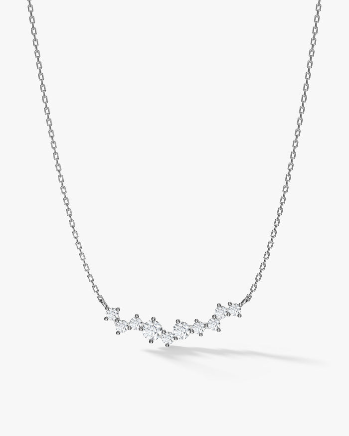 Scattered Bar Moissanite Pendant Necklace image 1