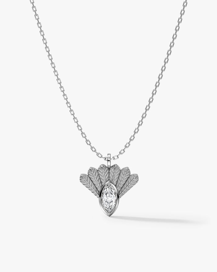 Marquise Guardian Moissanite Pendant Necklace image 1