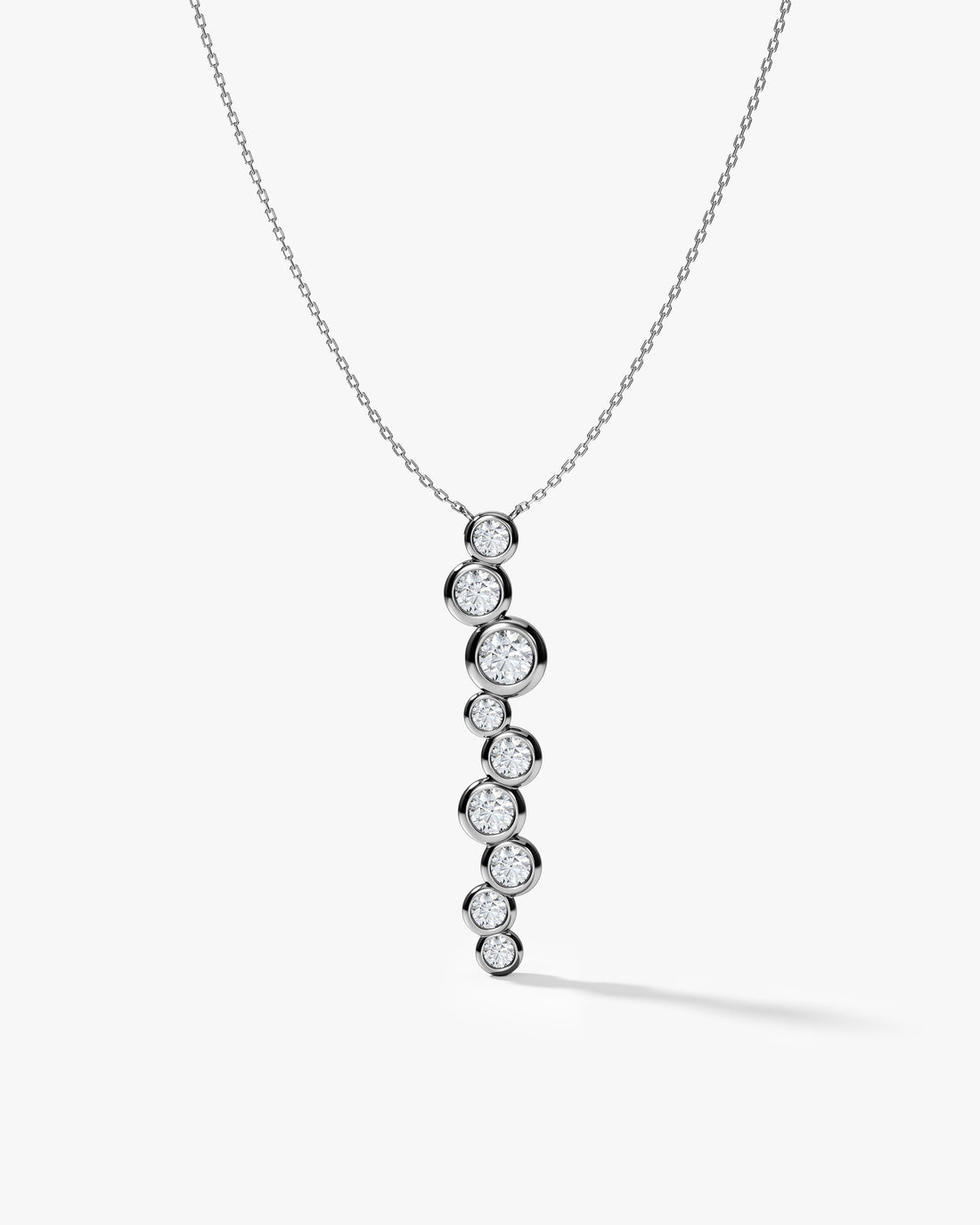 Cascading Bubble Moissanite Pendant Necklace image 1