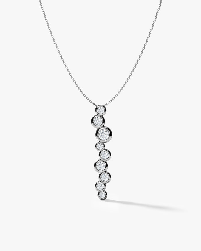 Cascading Bubble Moissanite Pendant Necklace image 1