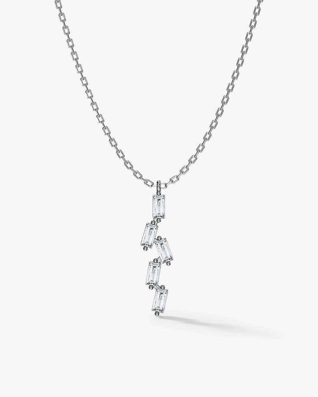 Scattered Baguette Moissanite Pendant Necklace image 1