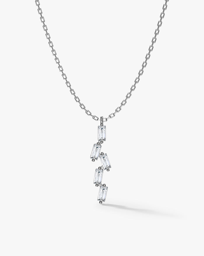 Scattered Baguette Moissanite Pendant Necklace image 1