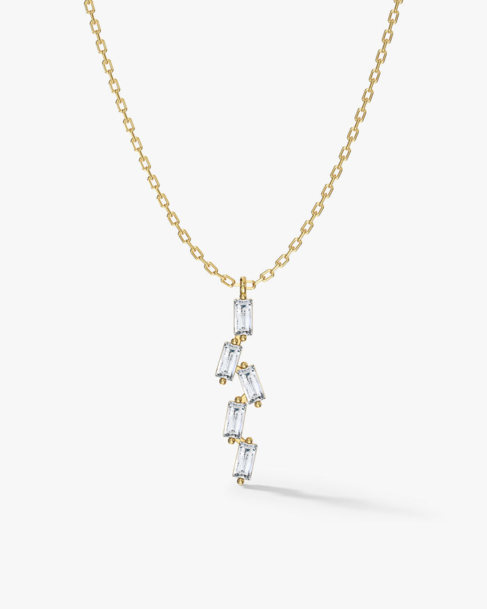Scattered Baguette Moissanite Pendant Necklace image 2
