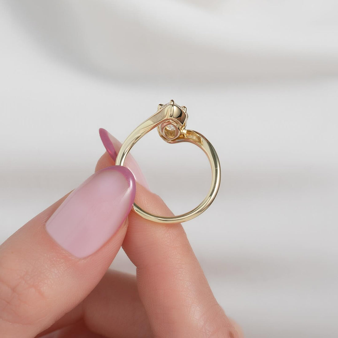 Marquise Cut Moissanite East-West Bypass Engagement Ring in 14K Gold — Mapple Gems