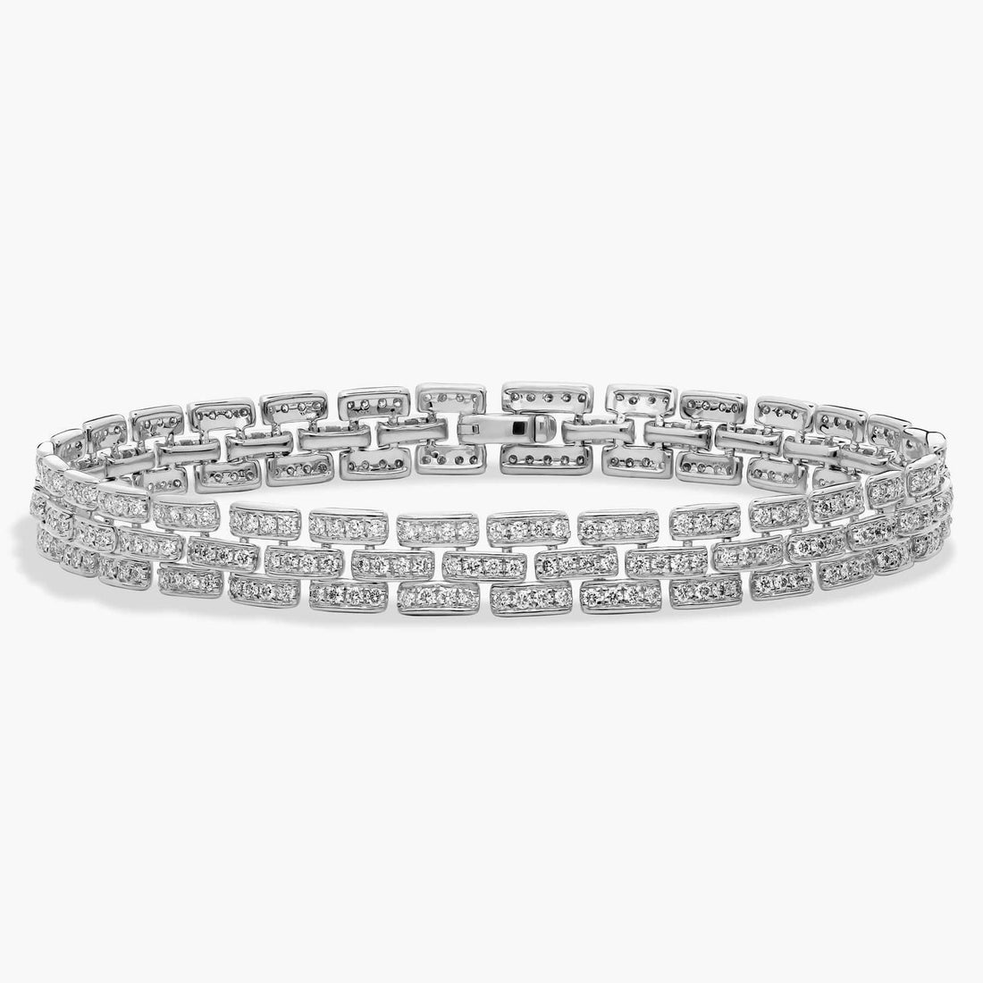 Round Moissanite Pave Link Bracelet front