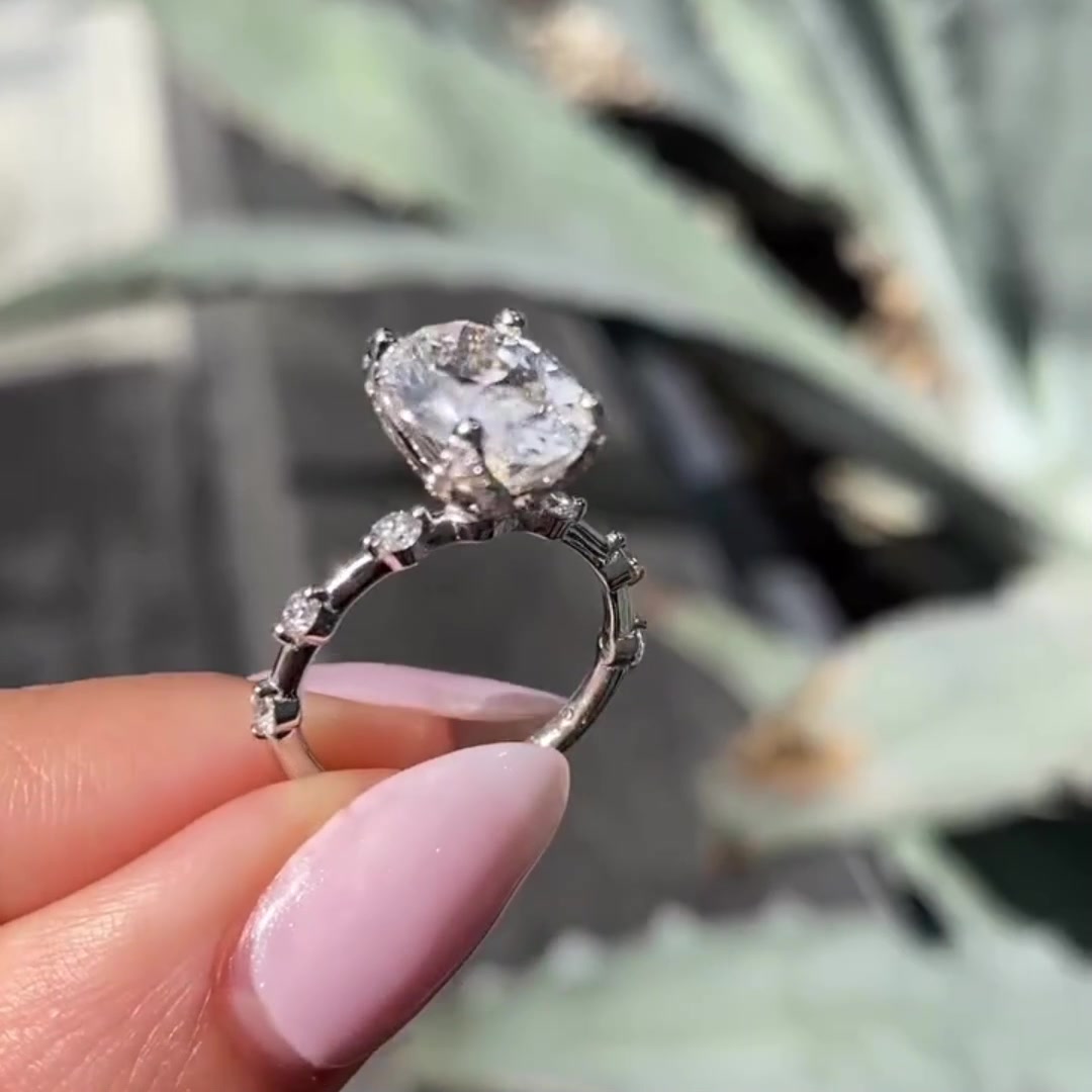 Oval Moissanite Bridal Jewelry Set

