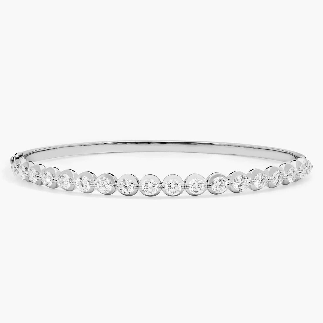 Round Moissanite Bangle Bracelet front