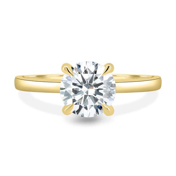 Round lab grown diamond hidden halo ring gallery view