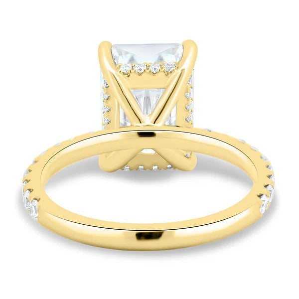 Rear view showing the rectangular hidden halo beneath the radiant cut