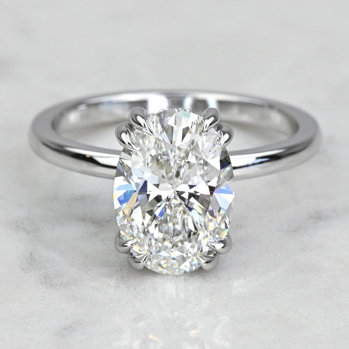 2.50 CT Oval Cut Lab Grown Diamond Solitaire Engagement Ring Mapple Gems