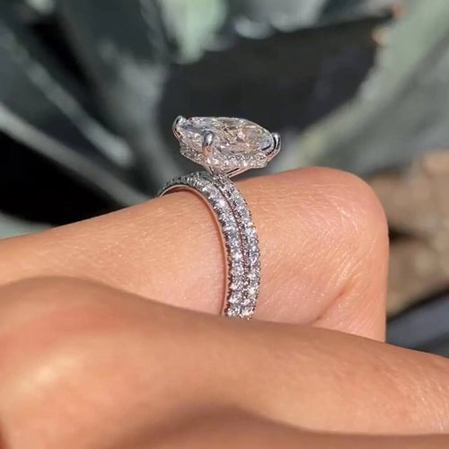 Cushion Cut Moissanite Bridal Set in 14K Gold — Mapple Gems