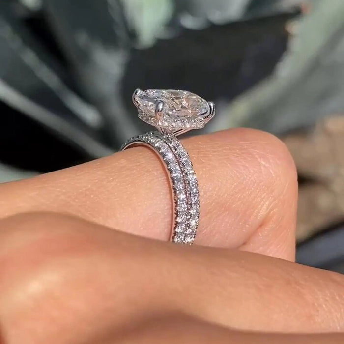 Cushion Cut Moissanite Bridal Set in 14K Gold — Mapple Gems