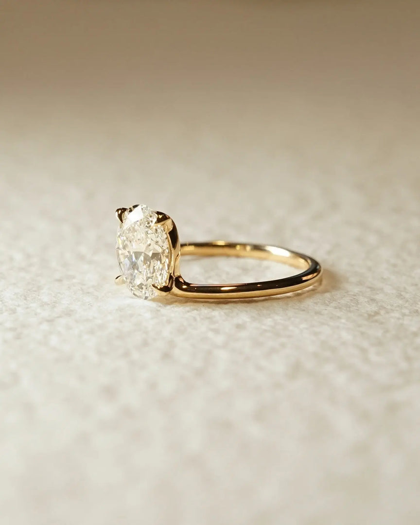 3 CT Oval Moissanite Engagement Ring in 14K Gold – Solitaire Wedding Ring