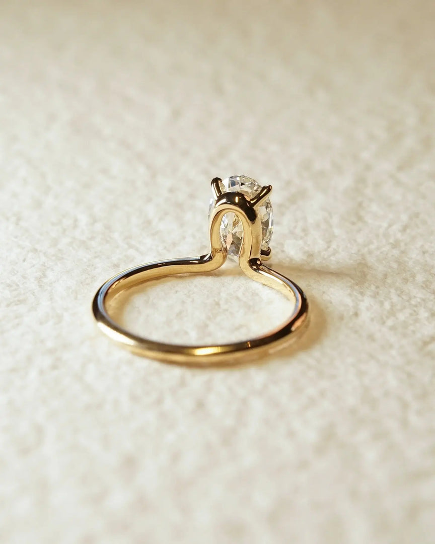 3 CT Oval Moissanite Engagement Ring in 14K Gold – Solitaire Wedding Ring