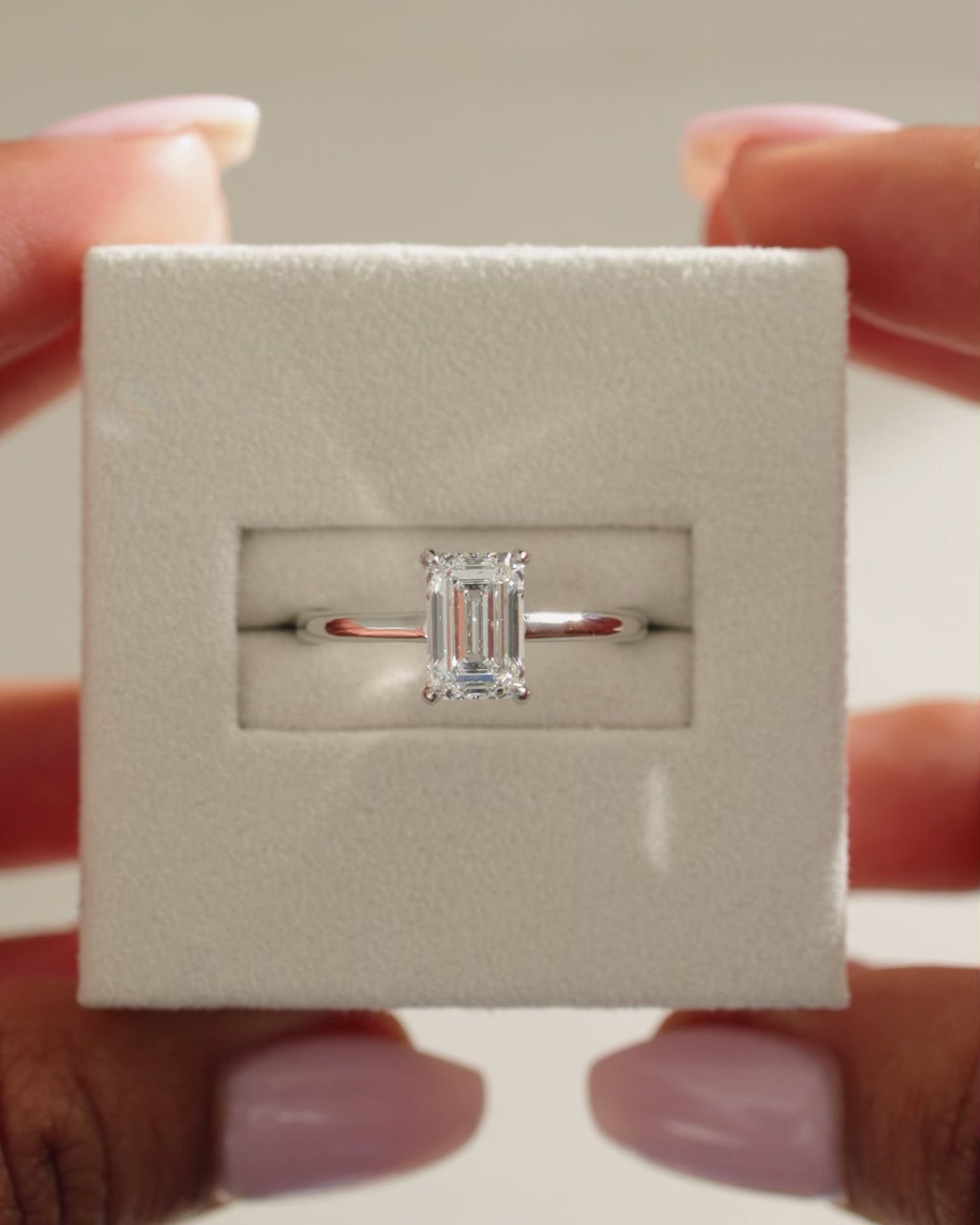 Emerald Cut Moissanite Classic Polished Band Solitaire Engagement Ring 2 CT to 5 CT - view 1