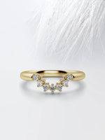 Load image into Gallery viewer, Round Cut Moissanite Curved Diamond Wedding Band in White Gold Mapple Gems
