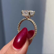 Cushion Cut Lab Grown Diamond Solitaire Ring 14K Solid Yellow Gold One Diamond Ring Promise Ring Anniversary Ring Gift For Women Mapple Gems