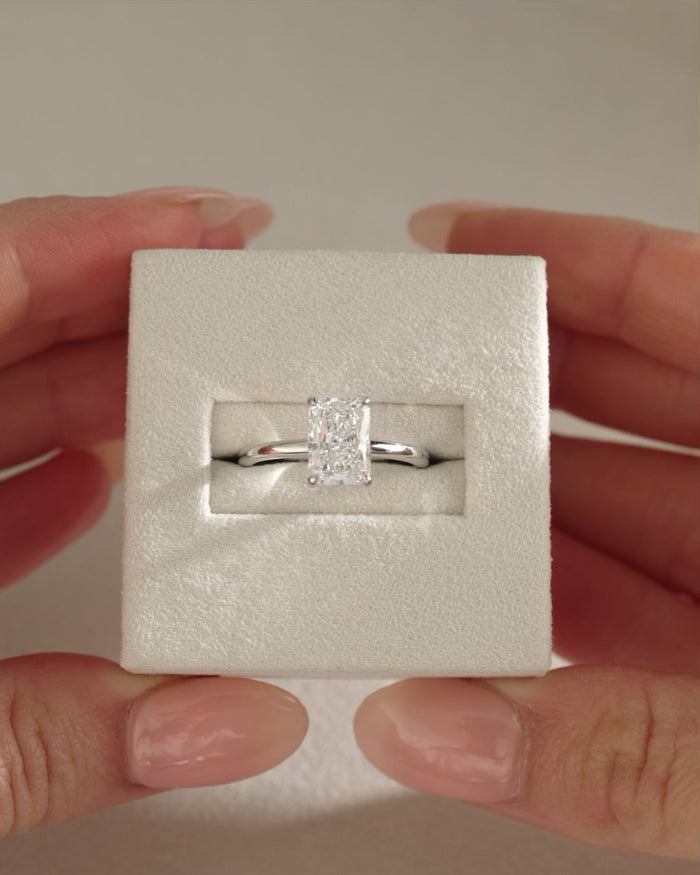 Radiant Cut Moissanite Classic Polished Band Solitaire Engagement Ring 2 CT to 5 CT - view 1