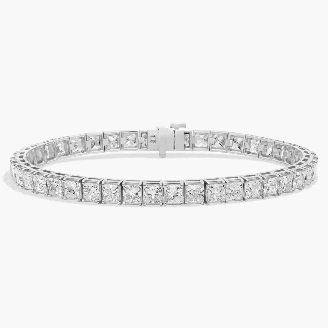 15.00ct Princess Cut Moissanite Tennis Bracelet - hero