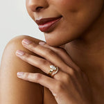 Load image into Gallery viewer, Round Cut Moissanite Curved Diamond Wedding Band in White Gold Mapple Gems
