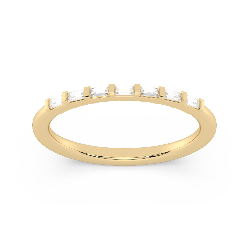 0.20 TCW Buggatte Cut Lab Grown Diamond Wedding Band Gift For Her Mapple Gems